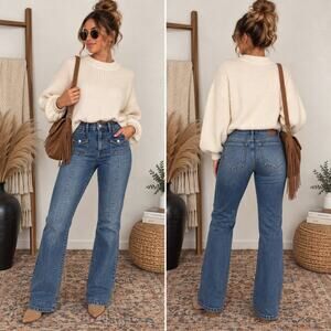 Sanctuary Denim The Fever Semi High Rise Slim Flare Jeans Size 26
